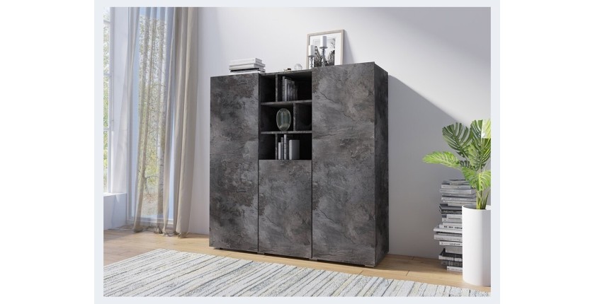 Buffet haut 130cm style design collection NARVA. Coloris ardoise.