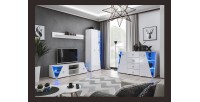Buffet design 150cm collection SPIKE avec LED intégrées. Coloris blanc.