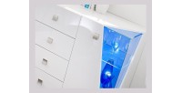 Buffet design 150cm collection SPIKE avec LED intégrées. Coloris blanc.