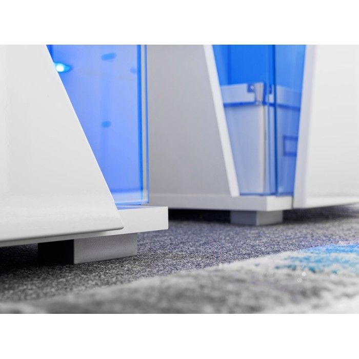 Buffet design 150cm collection SPIKE avec LED intégrées. Coloris blanc.
