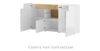 Buffet 160cm collection OHIO. Coloris gris anthracite et chêne. LED incluses