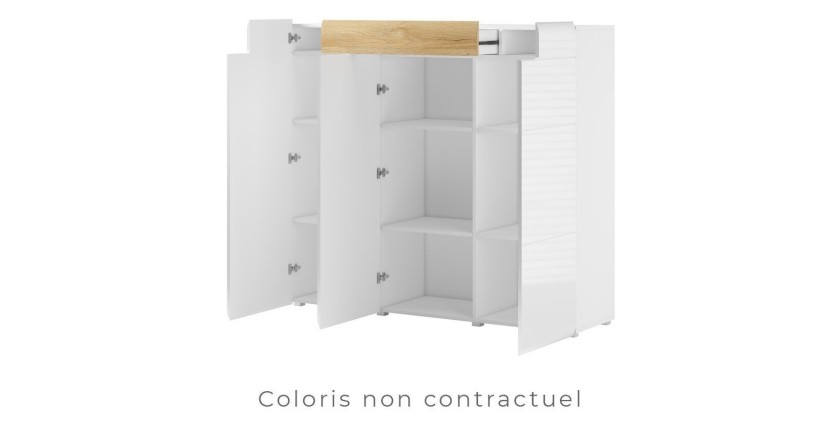 Buffet grand modèle collection OHIO. Coloris gris anthracite et chêne. Style design