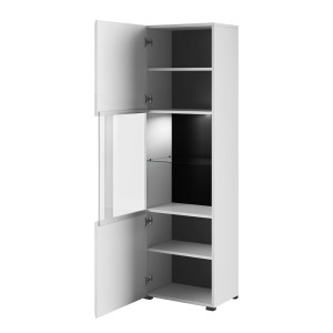 Ensemble complet pour salon collection BREDA. Coloris blanc mat et blanc brillant