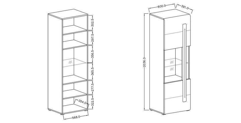 Ensemble complet pour salon collection BREDA. Coloris blanc mat et blanc brillant