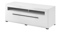 Ensemble complet pour salon collection BREDA. Coloris blanc mat et blanc brillant