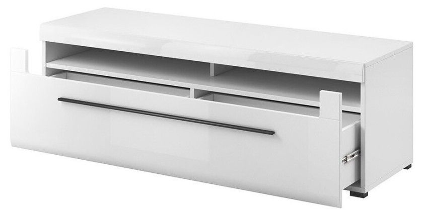 Ensemble complet pour salon collection BREDA. Coloris blanc mat et blanc brillant