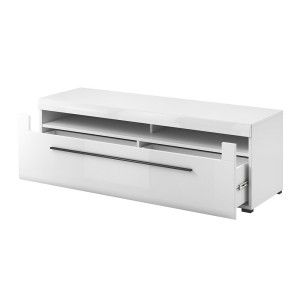 Ensemble complet pour salon collection BREDA. Coloris blanc mat et blanc brillant