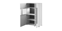 Ensemble complet pour salon collection BREDA. Coloris blanc mat et blanc brillant