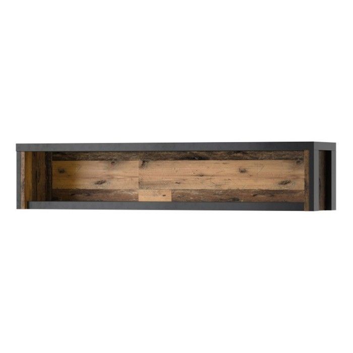 Ensemble 3 meubles de salon collection WINDSOR. Coloris gris anthracite et chêne foncé.