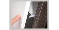Ensemble 4 meubles de salon collection CRISS avec LEDS intégrés. Couleur blanche et finitions chêne.