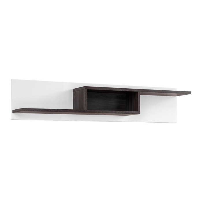 Ensemble 4 meubles de salon collection CRISS avec LEDS intégrés. Couleur blanche et finitions chêne.