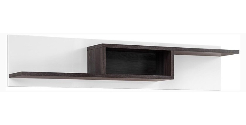 Ensemble 4 meubles de salon collection CRISS avec LEDS intégrés. Couleur blanche et finitions chêne.