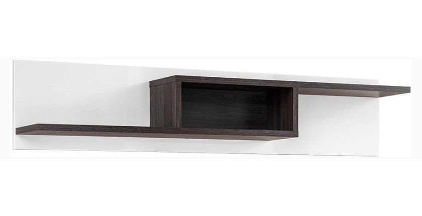 Ensemble 4 meubles de salon collection CRISS avec LEDS intégrés. Couleur blanche et finitions chêne.