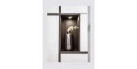 Ensemble 4 meubles de salon collection CRISS avec LEDS intégrés. Couleur blanche et finitions chêne.