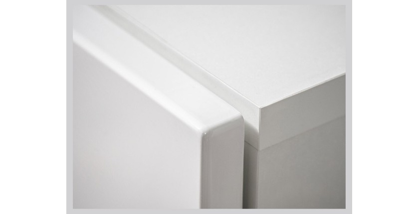 Ensemble 4 meubles de salon collection CRISS avec LEDS intégrés. Couleur blanche et finitions chêne.