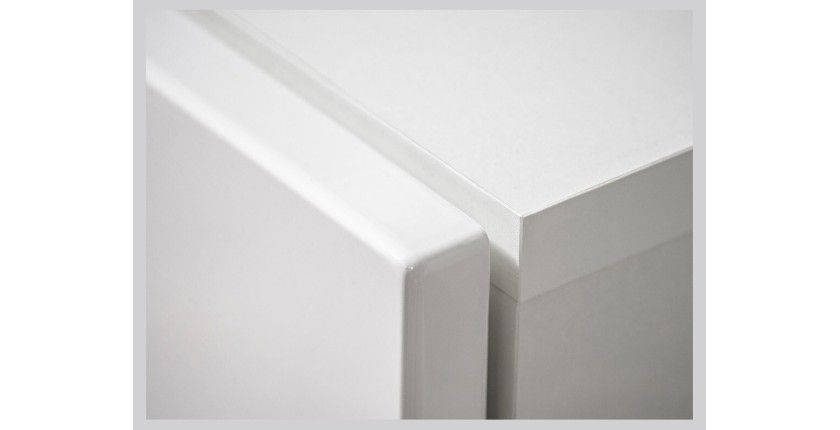 Ensemble 4 meubles de salon collection CRISS avec LEDS intégrés. Couleur blanche et finitions chêne.