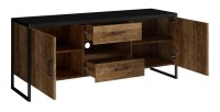 Ensemble de 4 meubles de salon style industriel collection ANAFI. Coloris épicéa et noir.