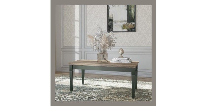 Ensemble de 5 meubles pour votre salon coloris vert et chêne. Collection ASSIA