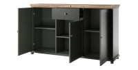 Ensemble de 5 meubles pour votre salon coloris vert et chêne. Collection ASSIA