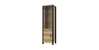 Ensemble de 5 meubles de salon collection DARWIN. Couleur chêne clair et noir.