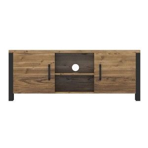 Ensemble de 3 meubles de salon collection DARWIN. Couleur épicéa et noir.