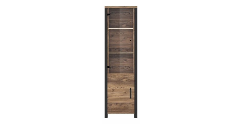 Ensemble de 3 meubles de salon collection DARWIN. Couleur épicéa et noir.