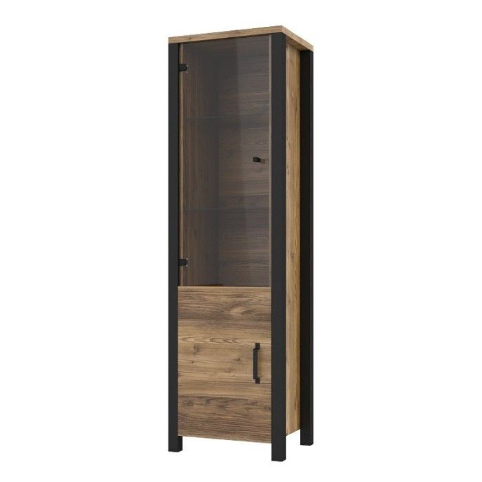 Ensemble de 3 meubles de salon collection DARWIN. Couleur épicéa et noir.