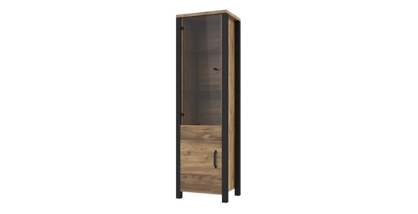 Ensemble de 3 meubles de salon collection DARWIN. Couleur épicéa et noir.