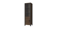 Ensemble de 3 meubles de salon collection DARWIN. Couleur chêne foncé et noir.