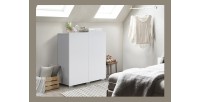 Rangement double portes collection TINY - 100x120cm - Coloris blanc