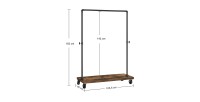 Portant sur roulettes style industriel collection MEMPHIS coloris noir et bois.