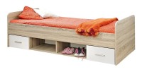 Lit enfant 90x200 collection DENVER. coloris chêne et blanc. Tiroirs inclus