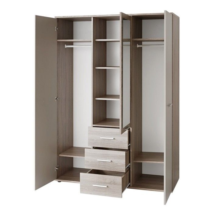 Chambre complète enfant, ado collection DENVER. Armoire 3 portes, Lit, bibliothèque et étagère