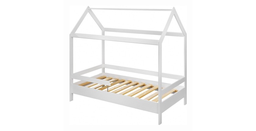 Lit cabane pour enfant 80x160 collection MOGWAI. coloris blanc.