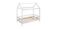 Lit cabane pour enfant 80x160 collection MOGWAI. coloris blanc.