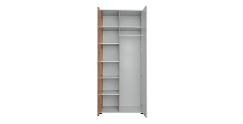 Chambre complète enfant, ado collection BIBOU. Armoire 2 portes, Lit, bibliothèque, bureau, commode et étagère