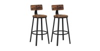 Lot de 2 Tabourets style industriel en métal et bois collection DAKOTA.