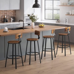 Lot de 2 Tabourets style industriel en métal et bois collection DAKOTA.