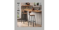Lot de 2 Tabourets style industriel en métal et bois collection DAKOTA.