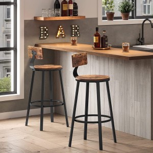 Lot de 2 Tabourets style industriel en métal et bois collection DAKOTA.
