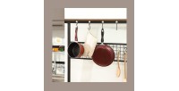 Desserte de cuisine XL style industriel collection TAMPA structure en métal noir et plateaux en bois.