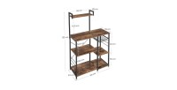 Desserte XL de cuisine style industriel collection TAMPA structure en métal noir et plateaux en bois.