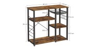 Étagères de cuisine style industriel collection TAMPA structure en métal noir et plateau en bois.