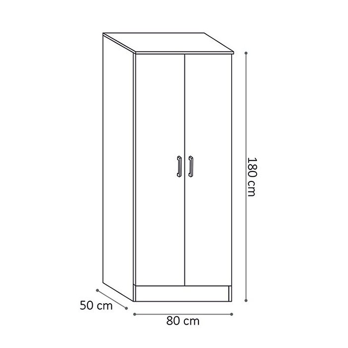 Garde Robe REY, armoire 2 portes idéal pour votre entrée ou votre buanderie