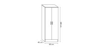 Armoire de rangement REY 60cm, idéal pour votre entrée, votre buanderie ou encore votre salle de bain.