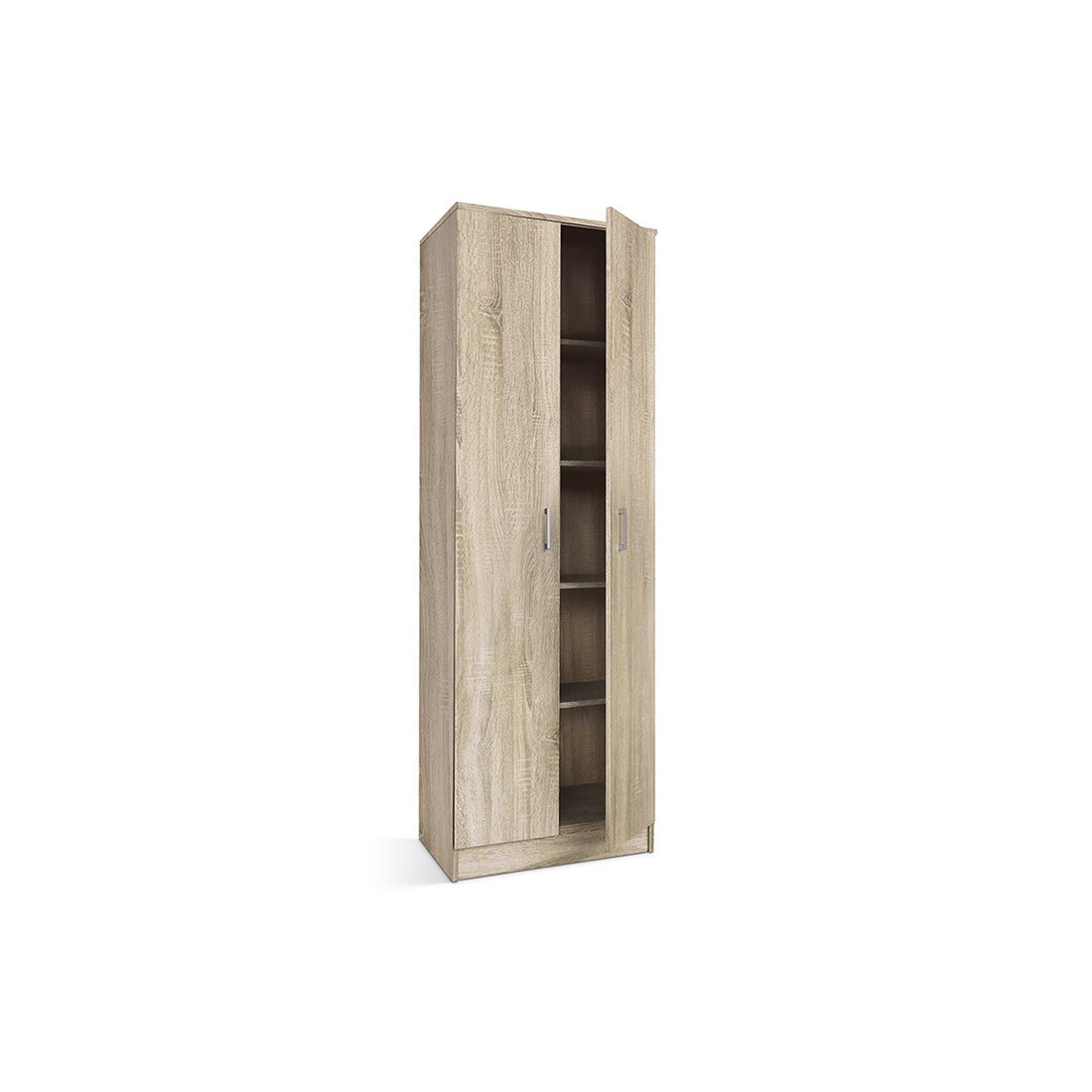 Armoire de rangement REY 80cm, idéal pour votre entrée, votre buanderie ou encore votre salle de bain.