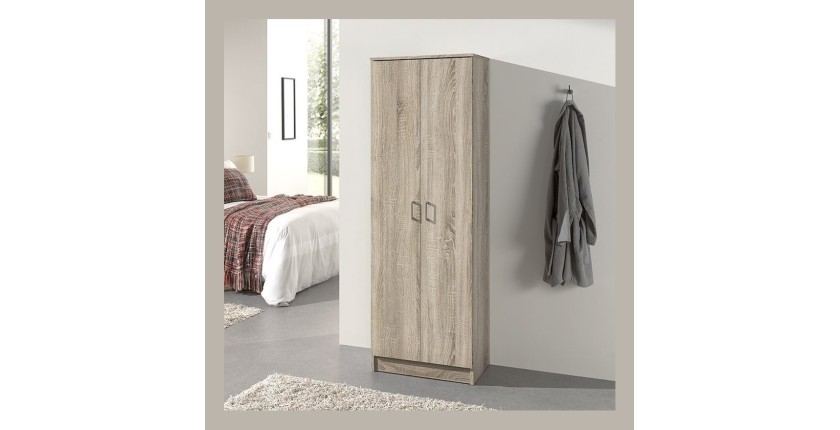 Armoire de rangement REY 80cm, idéal pour votre entrée, votre buanderie ou encore votre salle de bain.