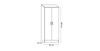 Armoire de rangement REY 80cm, idéal pour votre entrée, votre buanderie ou encore votre salle de bain.