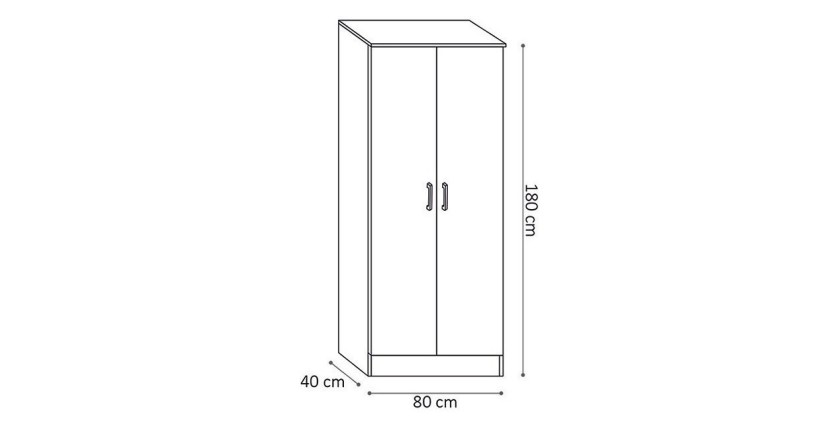 Armoire de rangement REY 80cm, idéal pour votre entrée, votre buanderie ou encore votre salle de bain.