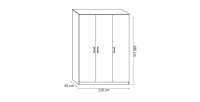 Garde Robe REY, armoire 3 portes idéal pour votre entrée, votre buanderie ou votre sdb